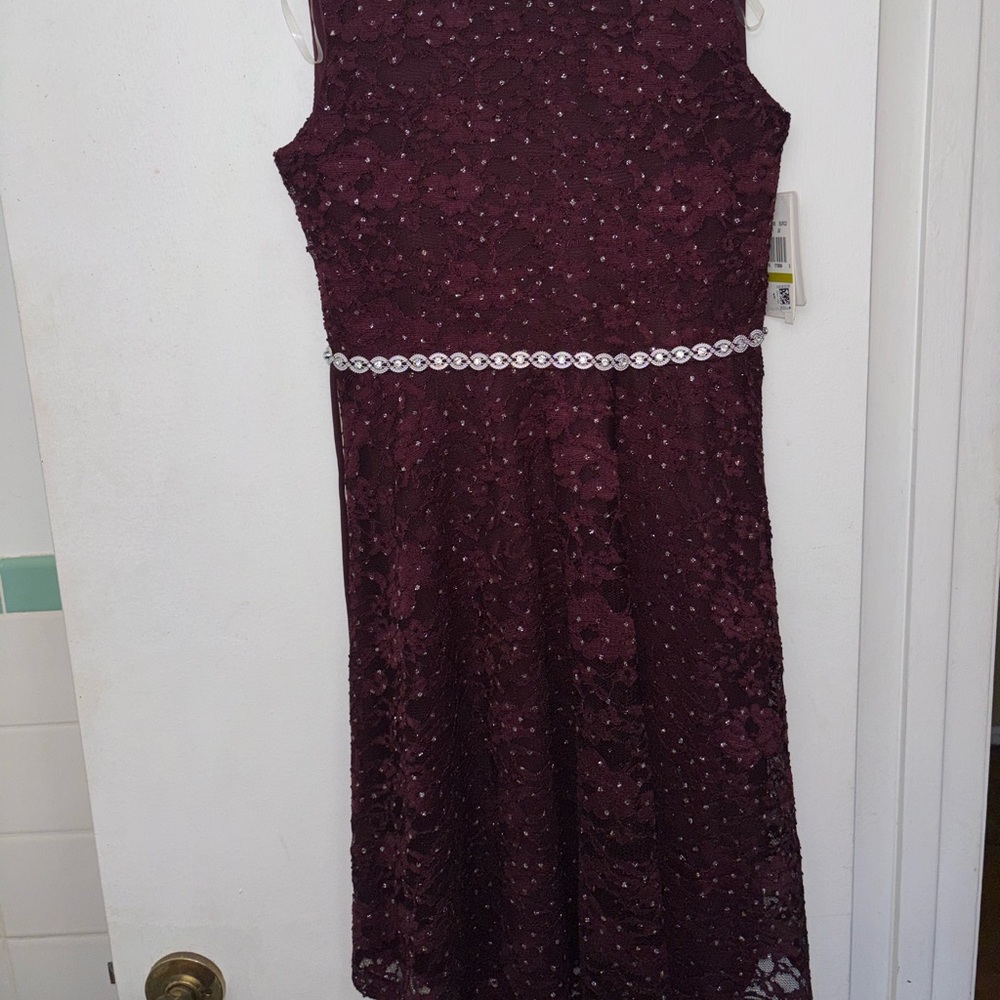 Elegant Burgundy Lace Dress